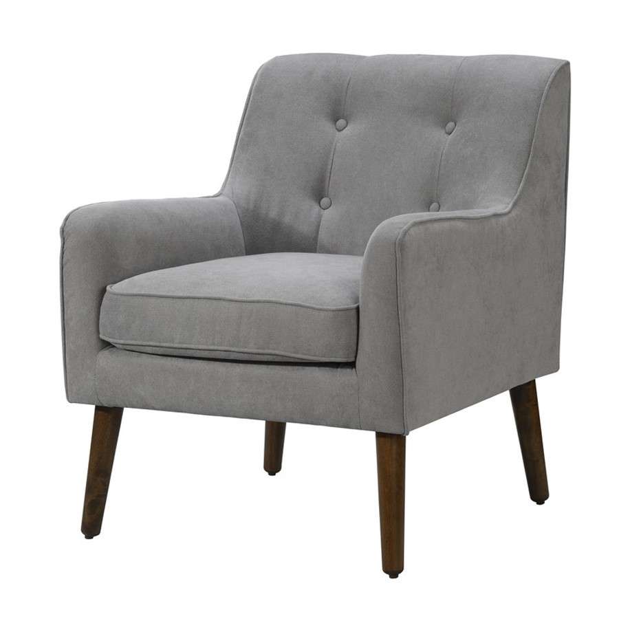Lilola Home - Ryder Mid Century Modern Steel Gray Woven Fabric Tufted Armchair - 88868MG veiw 1