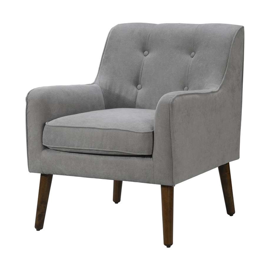 Lilola Home - Ryder Mid Century Modern Steel Gray Woven Fabric Tufted Armchair - 88868MG veiw 4