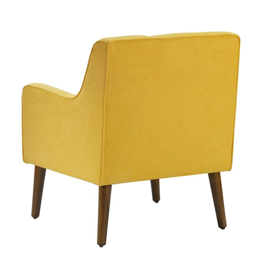 Lilola Home - Ryder Mid Century Modern Yellow Woven Fabric Tufted Armchair - 88868YW veiw 2