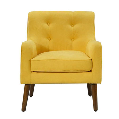 Lilola Home - Ryder Mid Century Modern Yellow Woven Fabric Tufted Armchair - 88868YW veiw 3