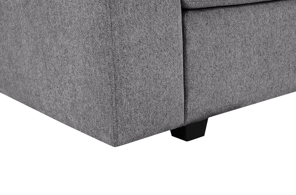 Lilola Home - Samara 137inW Gray Chenille Sectional Sofa with Right-Facing Chaise, Underseat Storage, Throw Pillows in Gray - 81620 veiw 8