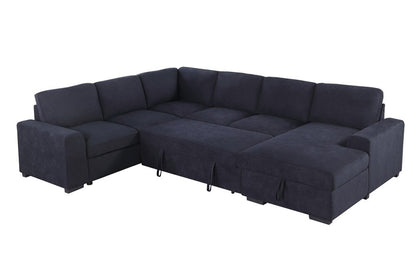 Lilola Home - Selene II 117.5inW Dark Gray Woven Fabric Sleeper Sectional Sofa with Right-Facing Storage Chaise-89139 veiw 2