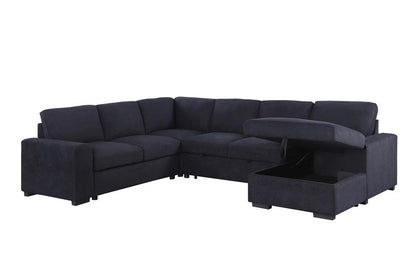 Lilola Home - Selene II 117.5inW Dark Gray Woven Fabric Sleeper Sectional Sofa with Right-Facing Storage Chaise-89139 veiw 3