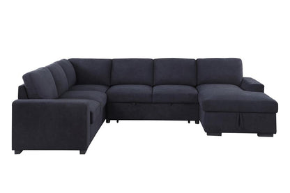 Lilola Home - Selene II 117.5inW Dark Gray Woven Fabric Sleeper Sectional Sofa with Right-Facing Storage Chaise-89139 veiw 4