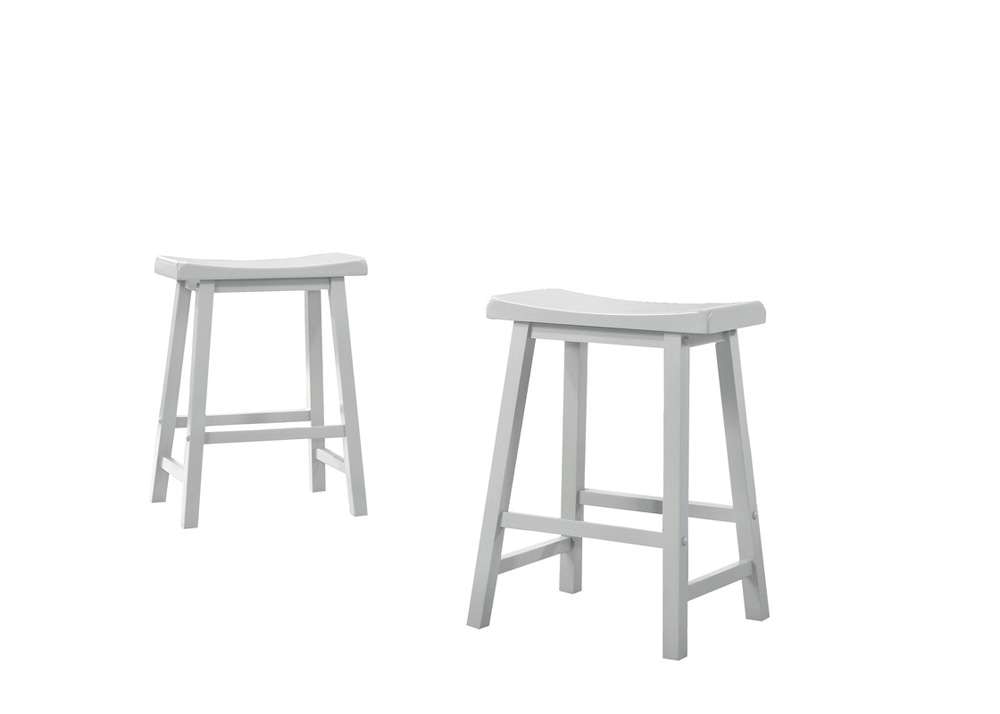 Lilola Home - Set of 2 Alonzo White Backless Ergonomic 17.5inW Counter Height Stool - 30501-C veiw 1