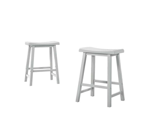 Lilola Home - Set of 2 Alonzo White Backless Ergonomic 17.5inW Counter Height Stool - 30501-C veiw 1