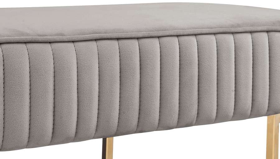Lilola Home (Set of 2) Julianne Gray Velvet Bench with Metal Base - 88887 veiw 5