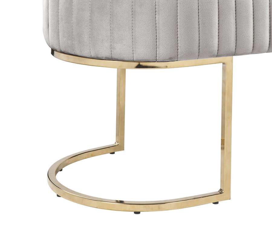 Lilola Home (Set of 2) Julianne Gray Velvet Bench with Metal Base - 88887 veiw 6