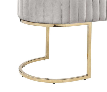 Lilola Home (Set of 2) Julianne Gray Velvet Bench with Metal Base - 88887 veiw 6