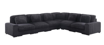 Lilola Home - Sloane 151"W Charcoal Corduroy Fabric Reversible L-Shape Modular Sectional Sofa - 81650-2 view 1