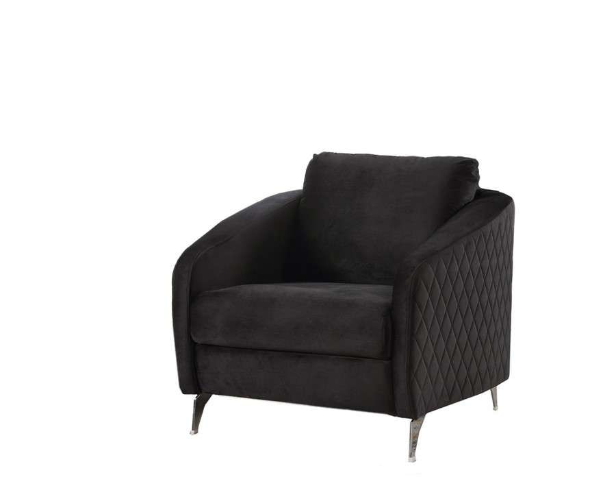 Lilola Home - Sofia Black Velvet Modern Chic Accent Armchair - 89721-C veiw 1
