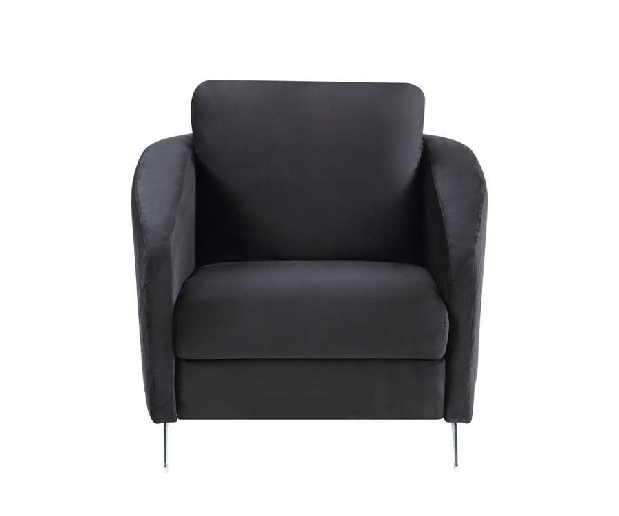 Lilola Home - Sofia Black Velvet Modern Chic Accent Armchair - 89721-C veiw 3