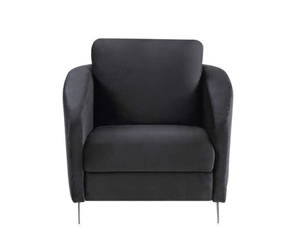 Lilola Home - Sofia Black Velvet Modern Chic Accent Armchair - 89721-C veiw 3