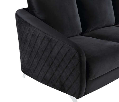 Lilola Home - Sofia Black Velvet Modern Chic Accent Armchair - 89721-C veiw 4