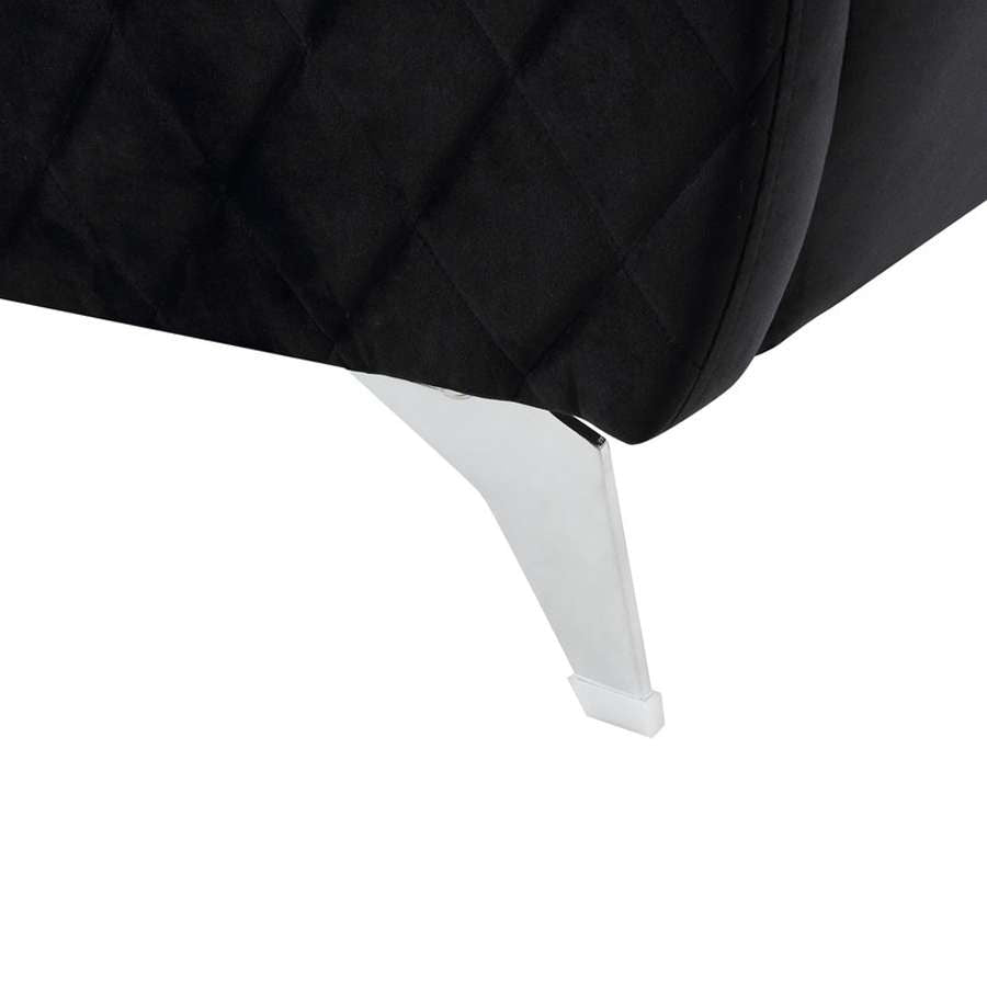 Lilola Home - Sofia Black Velvet Modern Chic Accent Armchair - 89721-C veiw 5