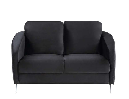 Lilola Home - Sofia Black Velvet Modern Chic Loveseat Couch - 89721-L veiw 3