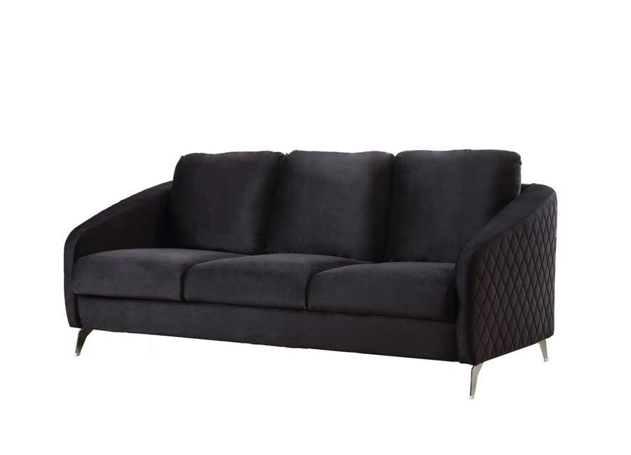 Lilola Home - Sofia Black Velvet Modern Chic Sofa Couch - 89721-S veiw 2