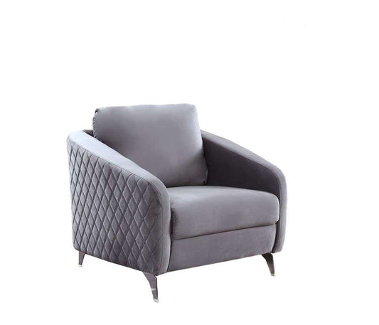 Lilola Home - Sofia Gray Velvet Modern Chic Accent Armchair - 89720-C veiw 1