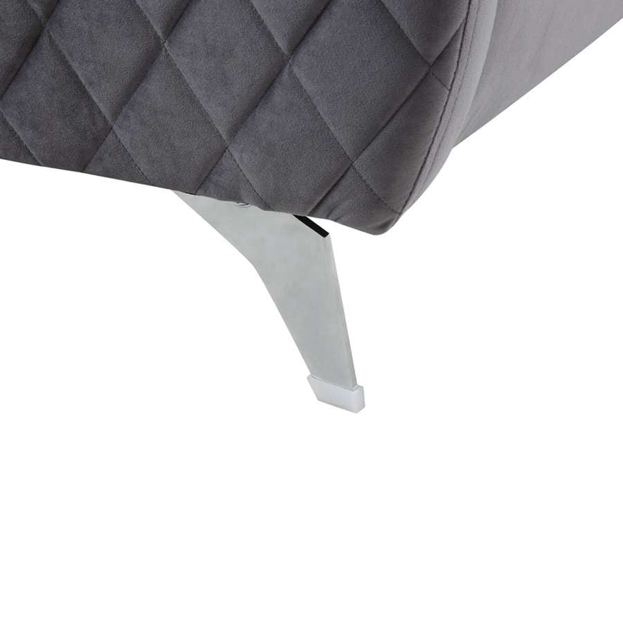 Lilola Home - Sofia Gray Velvet Modern Chic Accent Armchair - 89720-C veiw 4