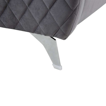 Lilola Home - Sofia Gray Velvet Modern Chic Accent Armchair - 89720-C veiw 4