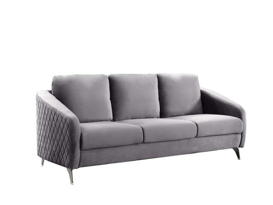 Lilola Home - Sofia Gray Velvet Modern Chic Sofa Couch - 89720-S veiw 1