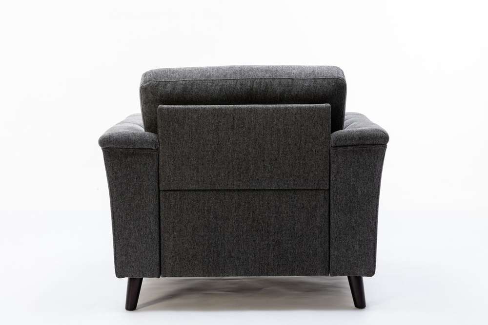 Lilola Home - Stanton Dark Gray Linen Chair with Tufted Arms - 89730-C veiw 5