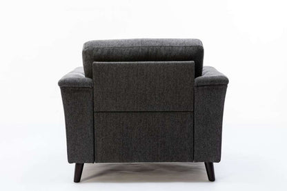 Lilola Home - Stanton Dark Gray Linen Chair with Tufted Arms - 89730-C veiw 5