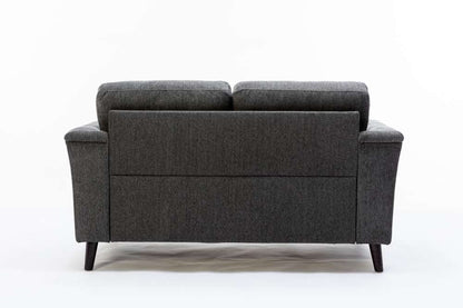 Lilola Home - Stanton Dark Gray Linen Loveseat with Tufted Arms - 89730-L veiw 5