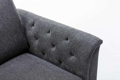 Lilola Home - Stanton Dark Gray Linen Loveseat with Tufted Arms - 89730-L veiw 6