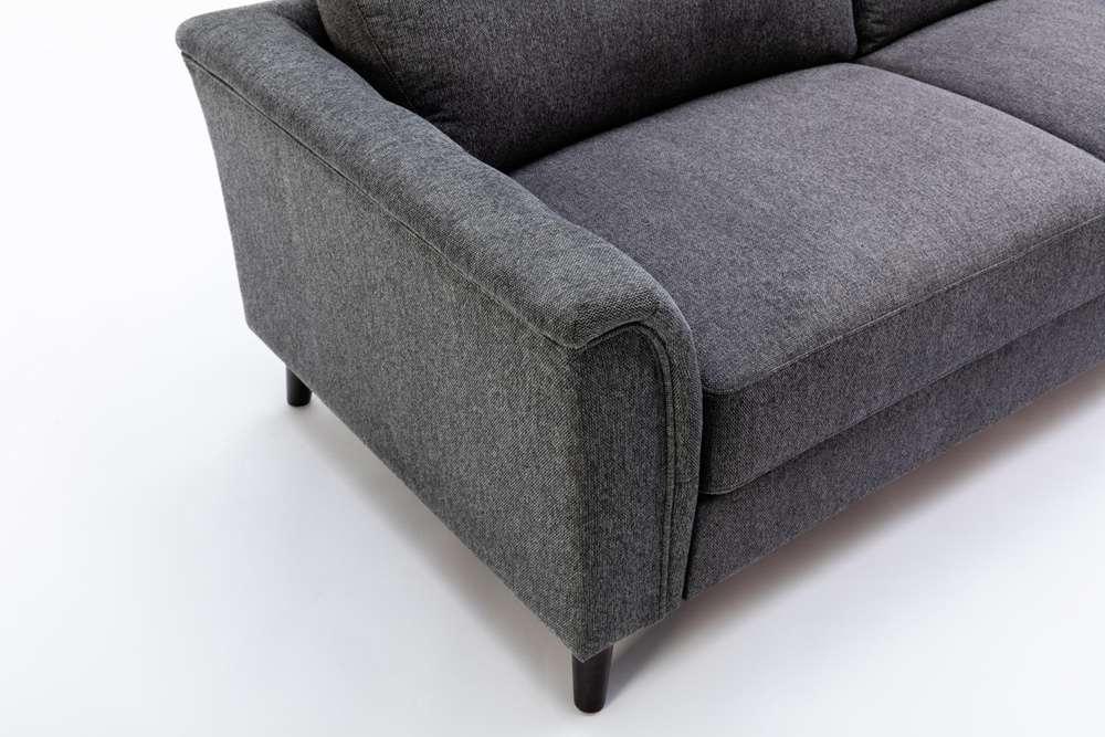 Lilola Home - Stanton Dark Gray Linen Sofa Loveseat Chair Living Room Set - 89730-SLC veiw 5