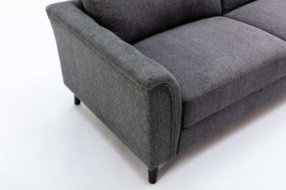 Lilola Home - Stanton Dark Gray Linen Sofa Loveseat Chair Living Room Set - 89730-SLC veiw 5