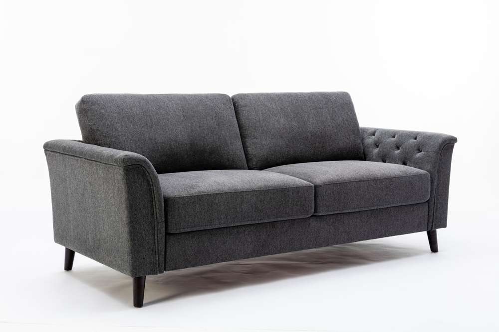 Lilola Home - Stanton Dark Gray Linen Sofa Loveseat Living Room Set - 89730-SL veiw 3