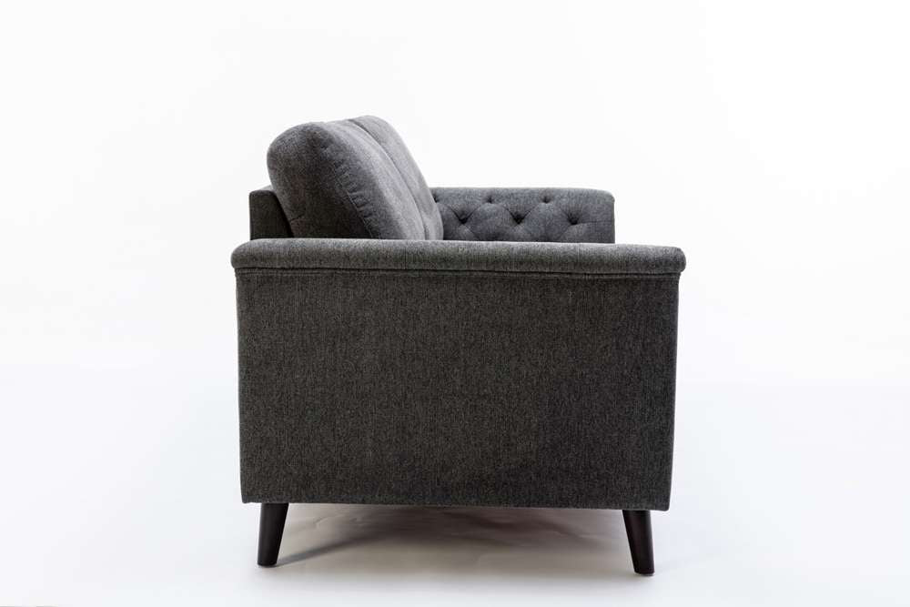 Lilola Home - Stanton Dark Gray Linen Sofa Loveseat Living Room Set - 89730-SL veiw 5