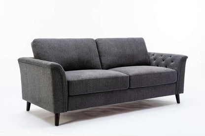Lilola Home - Stanton Dark Gray Linen Sofa with Tufted Arms - 89730-S veiw 1