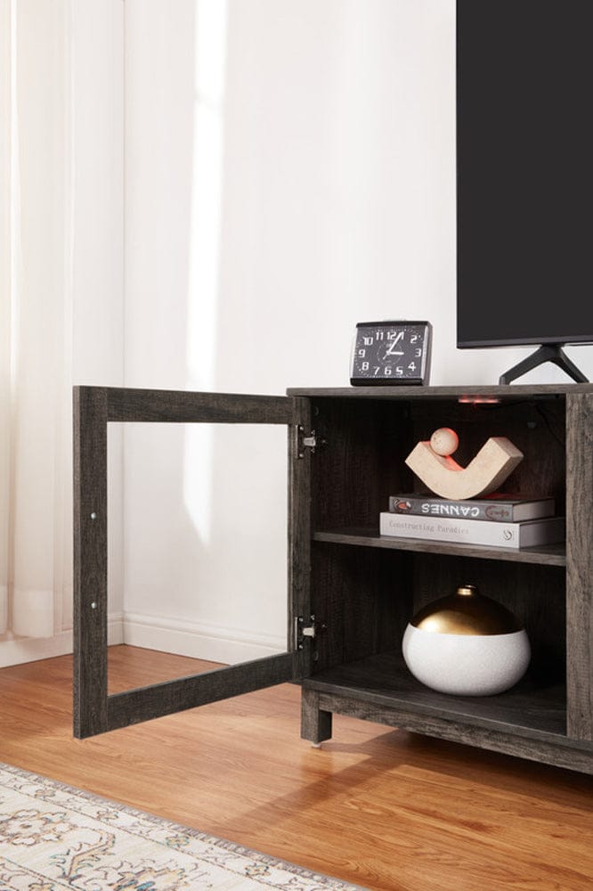 Lilola Home - Summit 70"W Gray Walnut Finish TV Stand Console with Fireplace and Heater - 97039