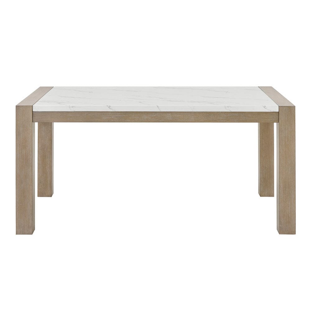 Lilola Home - Tabitha 7Pc 66" Rectangular White Faux Marble Top Dining Set in Light Oak Finish - 30060-2 view 3