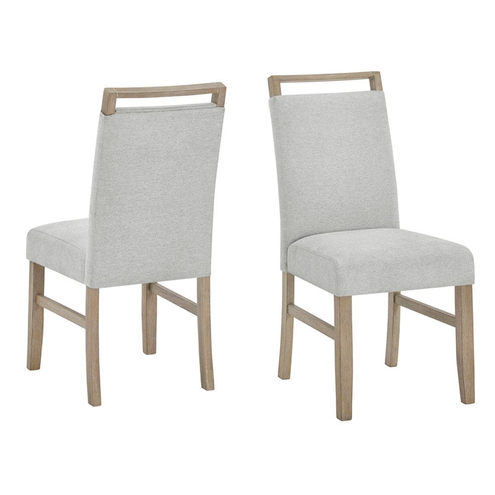 Lilola Home - Tabitha 7Pc 66" Rectangular White Faux Marble Top Dining Set in Light Oak Finish - 30060-2 view 4