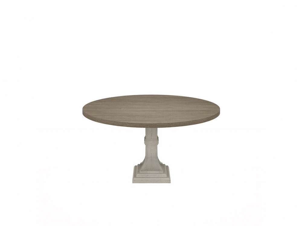 Lilola Home - Tannen 59inW Round White and Gray 5-Pc Dining Table Set - 30040-SET veiw 2