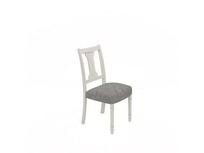 Lilola Home - Tannen 59inW Round White and Gray 5-Pc Dining Table Set - 30040-SET veiw 3