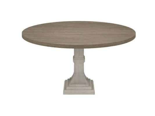 Lilola Home - Tannen 59inW Round White and Gray Dining Table - 30040_LIL veiw 1