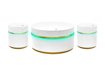 Lilola Home - Tavita 3-Piece Round Coffee Table Set with Glass Top and LED Lights in White - 98048-1 veiw 1