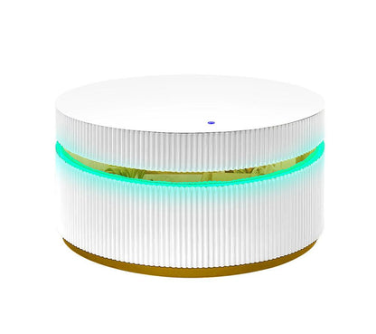 Lilola Home - Tavita 39in Round White Coffee Table with Glass Top and LED Lights in White - 98049 veiw 2