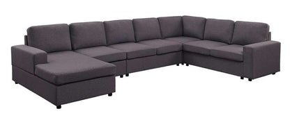 Lilola Home - Tifton Modular Sectional Sofa with Reversible Chaise in Dark Gray Linen - 81801-5_CLOSEOUT veiw 1