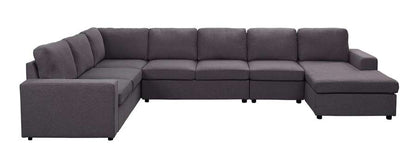 Lilola Home - Tifton Modular Sectional Sofa with Reversible Chaise in Dark Gray Linen - 81801-5_CLOSEOUT veiw 2