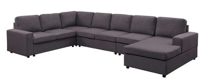 Lilola Home - Tifton Modular Sectional Sofa with Reversible Chaise in Dark Gray Linen - 81801-5_CLOSEOUT veiw 3
