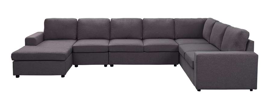 Lilola Home - Tifton Modular Sectional Sofa with Reversible Chaise in Dark Gray Linen - 81801-5_CLOSEOUT veiw 4