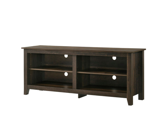 Lilola Home - Trove 58in Wide Dark Dusty Oak Finish TV Stand with Open Shelves and Cable Management-97014 veiw 1
