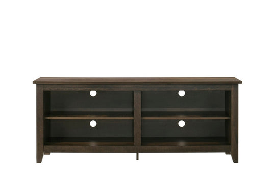 Lilola Home - Trove 58in Wide Dark Dusty Oak Finish TV Stand with Open Shelves and Cable Management-97014 veiw 2