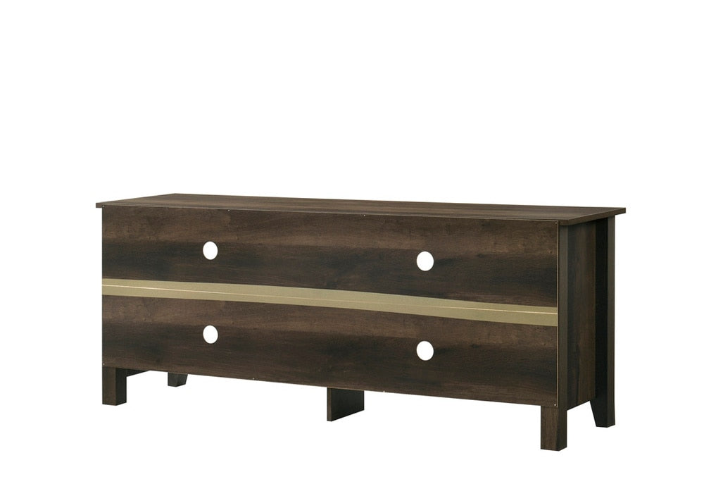 Lilola Home - Trove 58in Wide Dark Dusty Oak Finish TV Stand with Open Shelves and Cable Management-97014 veiw 3