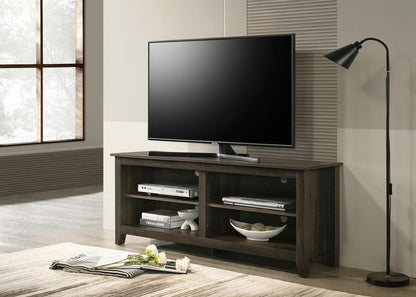 Lilola Home - Trove 58in Wide Dark Dusty Oak Finish TV Stand with Open Shelves and Cable Management-97014 veiw 5